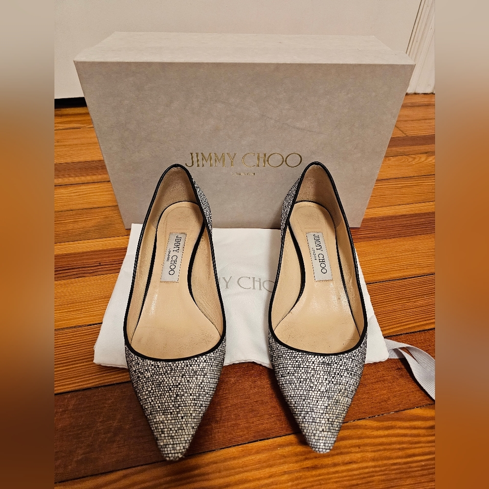 Jimmy Choo Romy Kitten Heel in Chalk Size 38